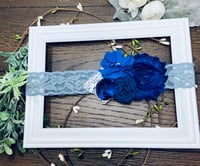 Navy Blue Flower Lace Headband
