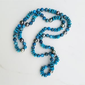 Tahitian Pearl, Apatite, & Turquoise Helix