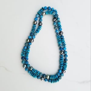 Tahitian Pearl, Apatite, & Turquoise Helix