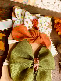 Image 4 of Olive Green & Burnt Orange Bow Nylonband Set