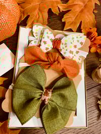 Image 6 of Olive Green & Burnt Orange Bow Nylonband Set