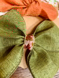 Image 2 of Olive Green & Burnt Orange Bow Nylonband Set