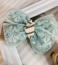 Lace & Burlap Mini Bow Clip