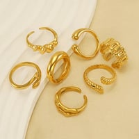 Image 1 of 18K Gold Plated Stainless Steel Geometric Rings