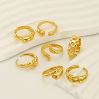 Image 2 of 18K Gold Plated Stainless Steel Geometric Rings