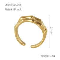 Image 5 of 18K Gold Plated Stainless Steel Geometric Rings