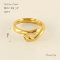 Image 6 of 18K Gold Plated Stainless Steel Geometric Rings