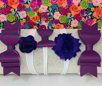 Purple Flower & Bow Nylonband Set