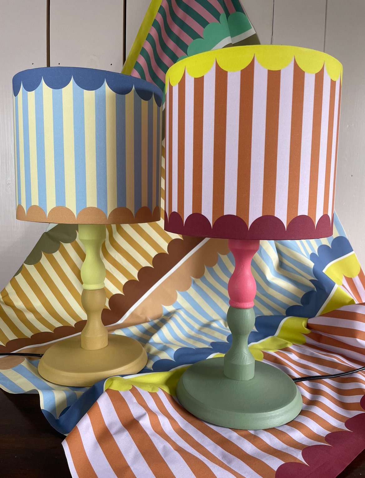 Image of NEW Stripes & Scallops Lampshades