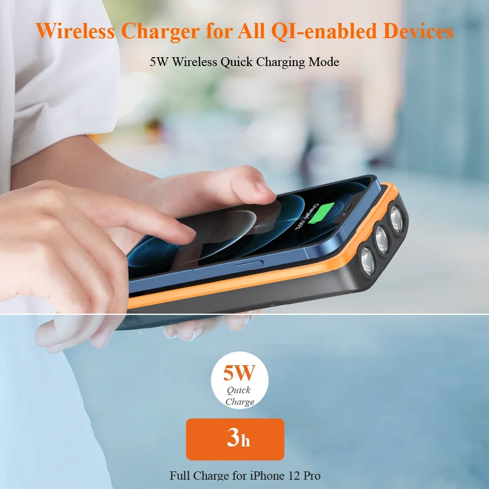 MSL 20000mAh Solar Power Bank with USB-C Fast Charging & Flashlight