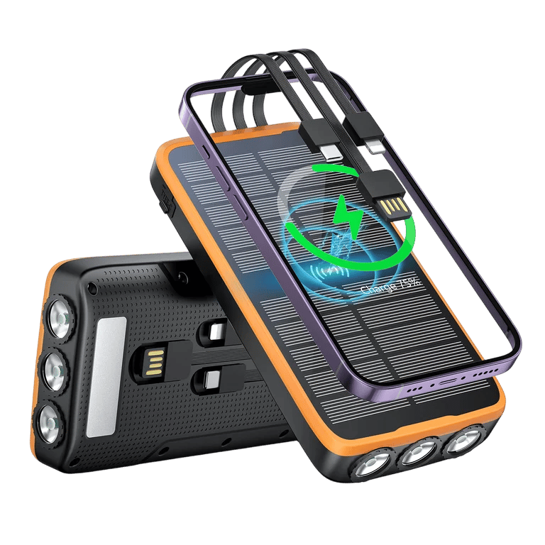 MSL 20000mAh Solar Power Bank with USB-C Fast Charging & Flashlight