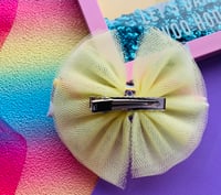 Image 2 of Rainbow Yellow Tutu Bow Clip