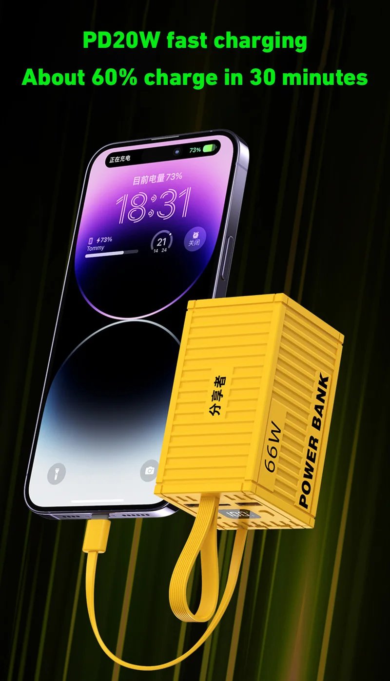 MSL 200000mAh Power Bank with 20W PD Fast Charging