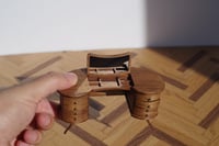 Image 2 of 1/12 Scale Miniature Vanity Desk – Handcrafted Wooden Dollhouse Furniture