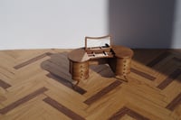 Image 6 of 1/12 Scale Miniature Vanity Desk – Handcrafted Wooden Dollhouse Furniture