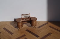 Image 7 of 1/12 Scale Miniature Vanity Desk – Handcrafted Wooden Dollhouse Furniture