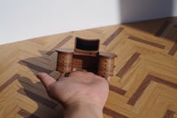 Image 9 of 1/12 Scale Miniature Vanity Desk – Handcrafted Wooden Dollhouse Furniture