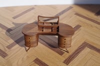 Image 11 of 1/12 Scale Miniature Vanity Desk – Handcrafted Wooden Dollhouse Furniture