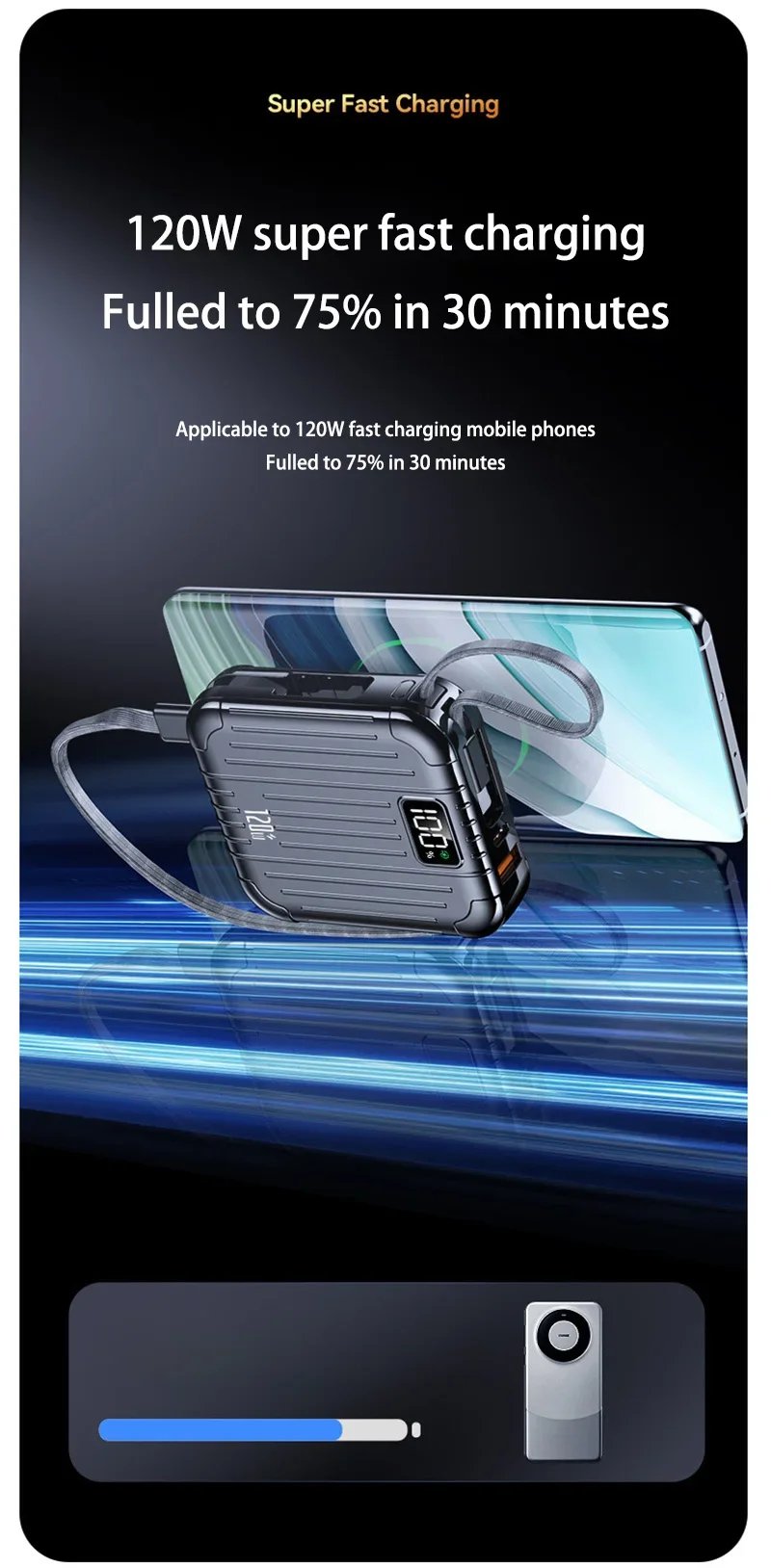 MSL 50000mAh Mini Power Bank with 120W Fast Charging