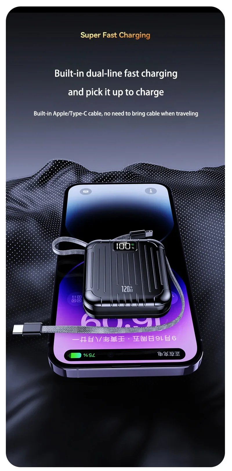 MSL 50000mAh Mini Power Bank with 120W Fast Charging