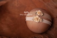 Image 1 of Newborn headbands set beige cream