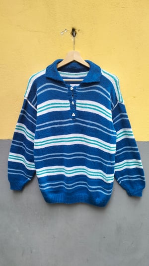 Maglione righe azzurro