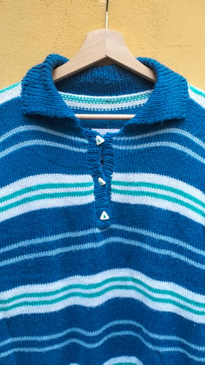 Maglione righe azzurro