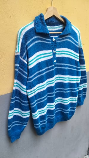 Maglione righe azzurro