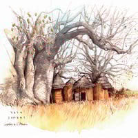 Image 2 of Paper Art Print - "Tata Somba sous le grand baobab"