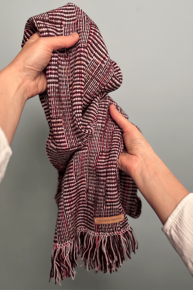 Image of Burgundy & Fleck Blox Scarf