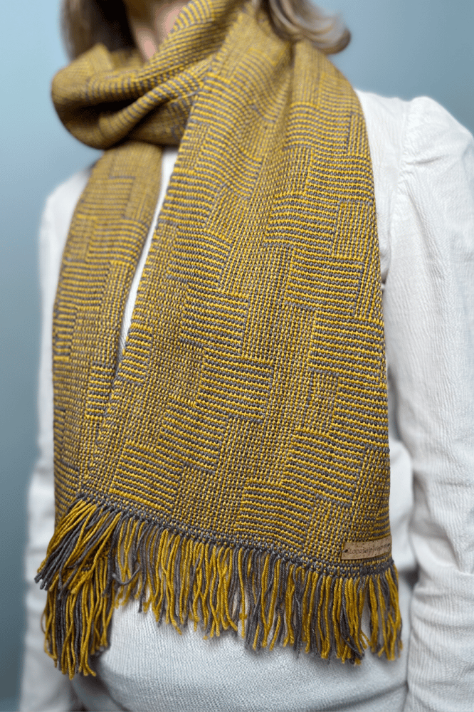 Image of Mustard & Grey Blox Scarf