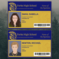 Image 1 of Forks High Student ID’s - Bella & Mike