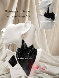 Image 1 of Trach Sequin Scarf for Tracheostomy, Cover Necklace And Earrings Set, Trach Ties, Special -575a70fc