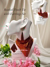 Image 1 of Trach Sequin Scarf for Tracheostomy, Cover Necklace And Earrings Set, Trach Ties, Special -a8728a24