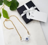 Image 1 of Beaded Trach Ties , Adjustable, Tracheotomy Ties, Trach Chain, Men or Women | Unisex....  (Gold)