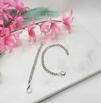 Image 2 of Beaded Trach Ties, Silver Adjustable, Trach Chain, Men or Women, Gifts, Unisex (Silver)