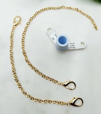 Image 3 of Beaded Trach Ties , Adjustable, Tracheotomy Ties, Trach Chain, Men or Women | Unisex....  (Gold)