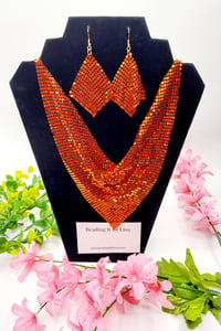 Image 4 of Trach Sequin Scarf for Tracheostomy, Cover Necklace And Earrings Set, Trach Ties, Special -a8728a24