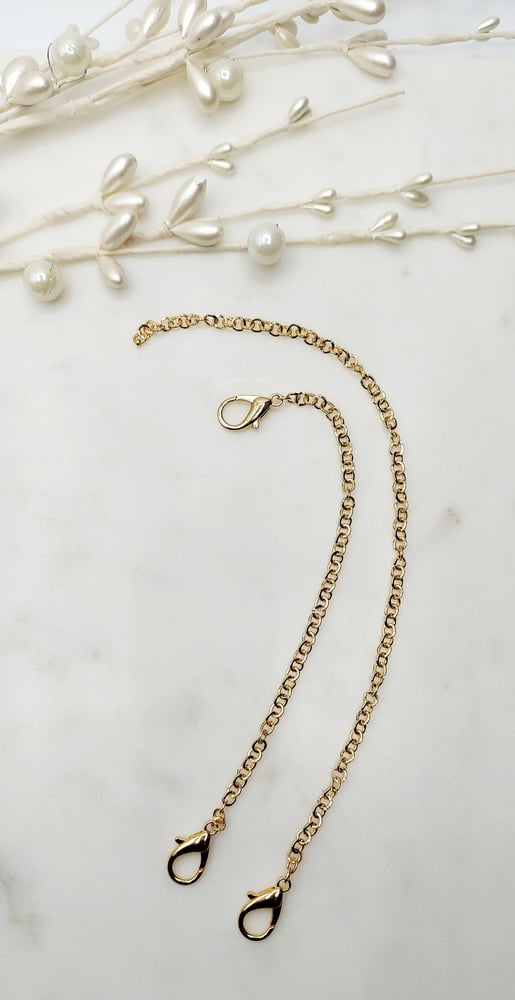 Image of Beaded Trach Ties , Adjustable, Tracheotomy Ties, Trach Chain, Men or Women | Unisex....  (Gold)