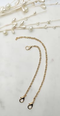 Image 5 of Beaded Trach Ties , Adjustable, Tracheotomy Ties, Trach Chain, Men or Women | Unisex....  (Gold)