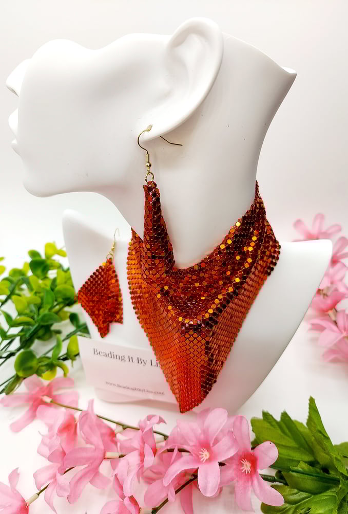 Image of Trach Sequin Scarf for Tracheostomy, Cover Necklace And Earrings Set, Trach Ties, Special -a8728a24