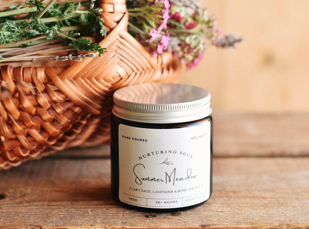 Image of Summer meadow soy wax candle with pure essential oils