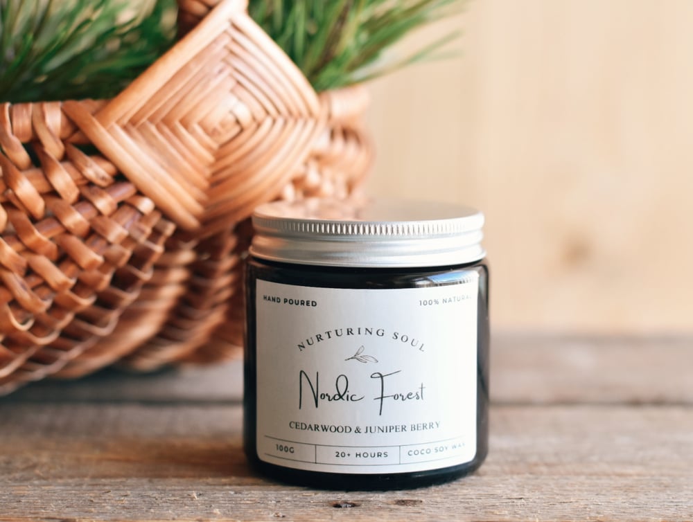 Image of Nordic forest soy wax candle with pure essential oils