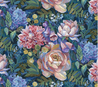 Image of Floral in Navy Multi Shade 30cm