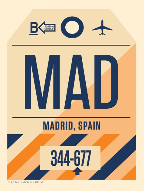 Image of Madrid Flight Tag Print