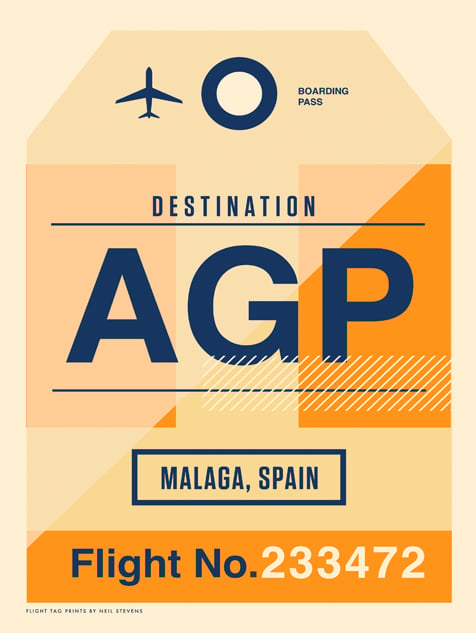 Image of Malaga Flight Tag Print