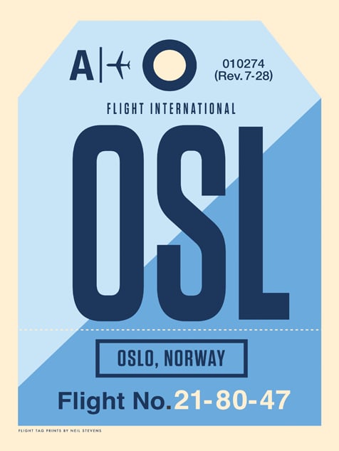 Image of Oslo Flight Tag Prints