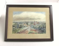 Image 4 of Antique Watercolour Painting, Village in Landscape Signed 'A.S. 1921', Framed Size 14 1/4 x 11 ins 