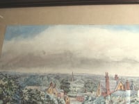 Image 8 of Antique Watercolour Painting, Village in Landscape Signed 'A.S. 1921', Framed Size 14 1/4 x 11 ins 