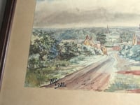 Image 6 of Antique Watercolour Painting, Village in Landscape Signed 'A.S. 1921', Framed Size 14 1/4 x 11 ins 